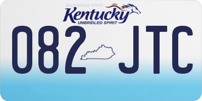 KY license plate 082JTC