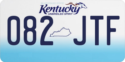 KY license plate 082JTF
