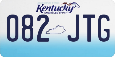KY license plate 082JTG