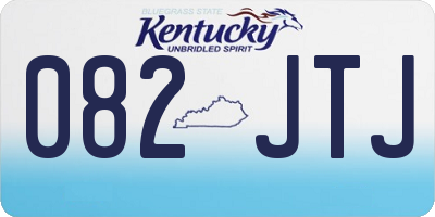 KY license plate 082JTJ