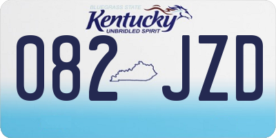 KY license plate 082JZD