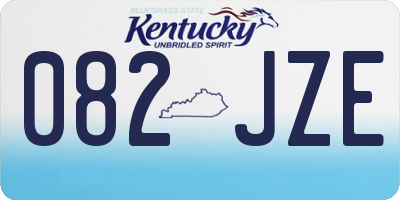 KY license plate 082JZE
