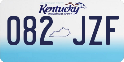 KY license plate 082JZF