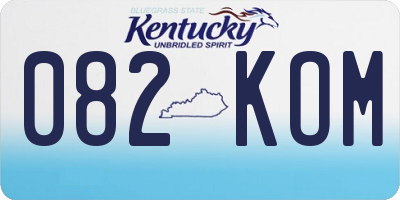 KY license plate 082KOM