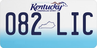 KY license plate 082LIC
