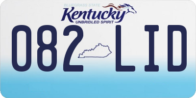 KY license plate 082LID