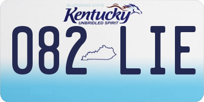 KY license plate 082LIE