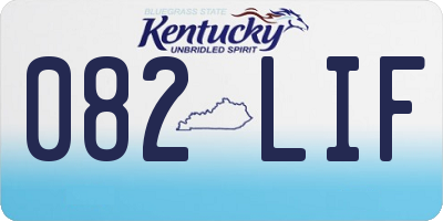 KY license plate 082LIF