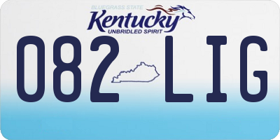 KY license plate 082LIG