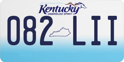 KY license plate 082LII