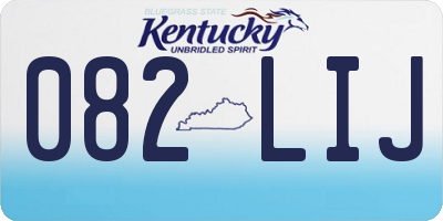 KY license plate 082LIJ