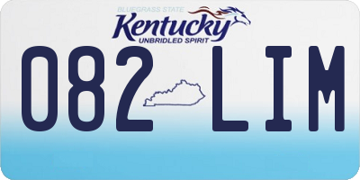 KY license plate 082LIM