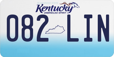 KY license plate 082LIN