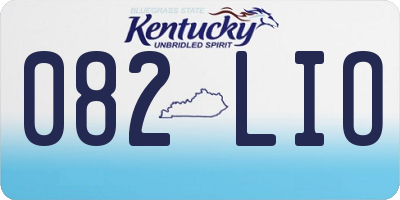 KY license plate 082LIO