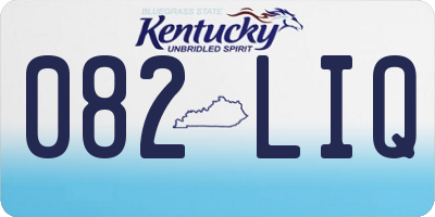 KY license plate 082LIQ