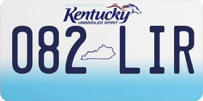 KY license plate 082LIR