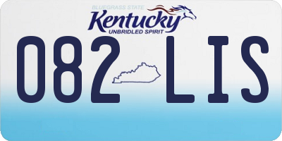 KY license plate 082LIS
