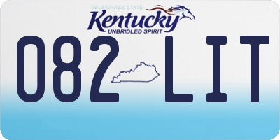 KY license plate 082LIT