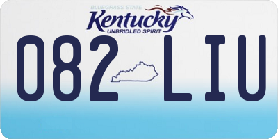KY license plate 082LIU