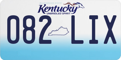 KY license plate 082LIX
