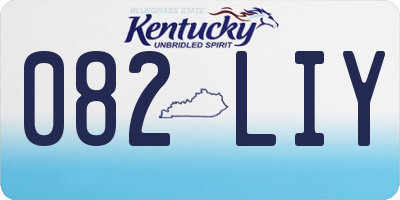 KY license plate 082LIY