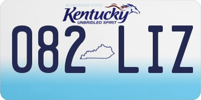 KY license plate 082LIZ