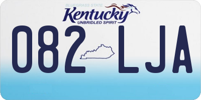 KY license plate 082LJA
