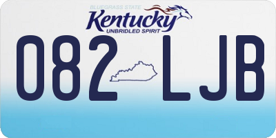 KY license plate 082LJB