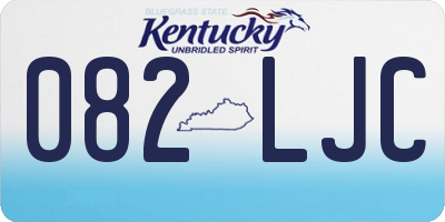 KY license plate 082LJC