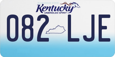 KY license plate 082LJE