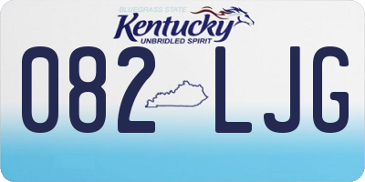 KY license plate 082LJG