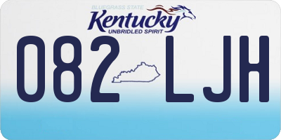 KY license plate 082LJH