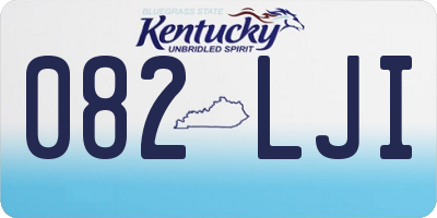 KY license plate 082LJI
