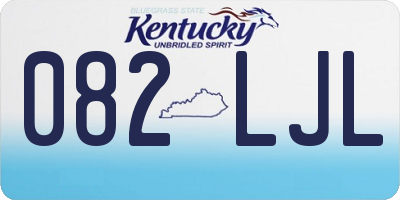 KY license plate 082LJL