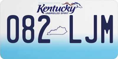 KY license plate 082LJM