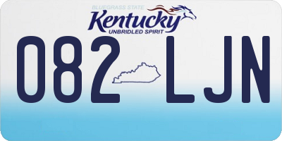 KY license plate 082LJN