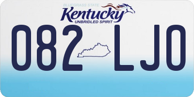 KY license plate 082LJO