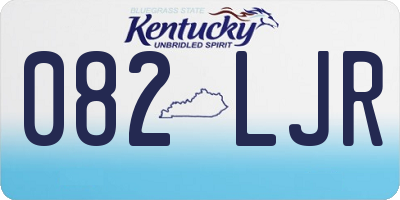 KY license plate 082LJR