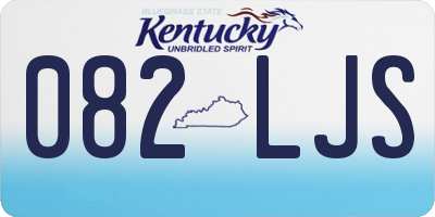 KY license plate 082LJS