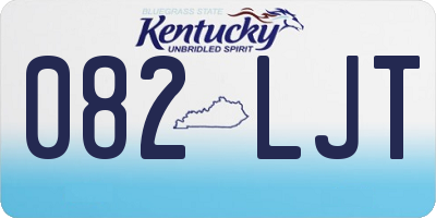 KY license plate 082LJT