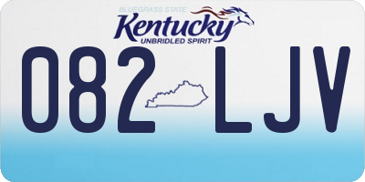 KY license plate 082LJV