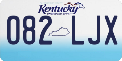 KY license plate 082LJX
