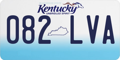 KY license plate 082LVA