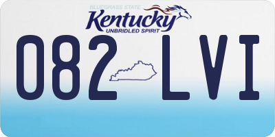 KY license plate 082LVI