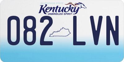 KY license plate 082LVN