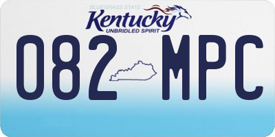 KY license plate 082MPC