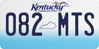 KY license plate 082MTS