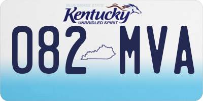 KY license plate 082MVA