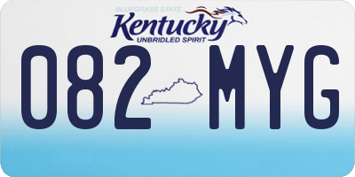 KY license plate 082MYG