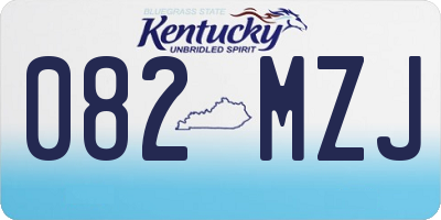 KY license plate 082MZJ